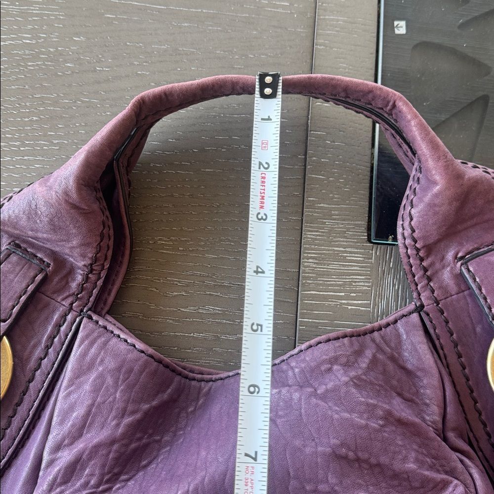 Fossil FIFTY FOUR VINTAGE Hobo Purple Plum Leather Handbag Shoulder Bag Slouchy - Picture 10 of 16